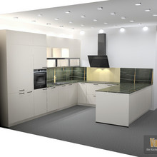 Küche in Taupe mit Studio Line Geräten