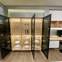 Nagel-Küchen Vitrine Designfront Schwarzglas